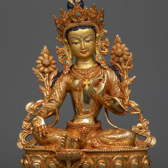 Green Tara Copper Statue