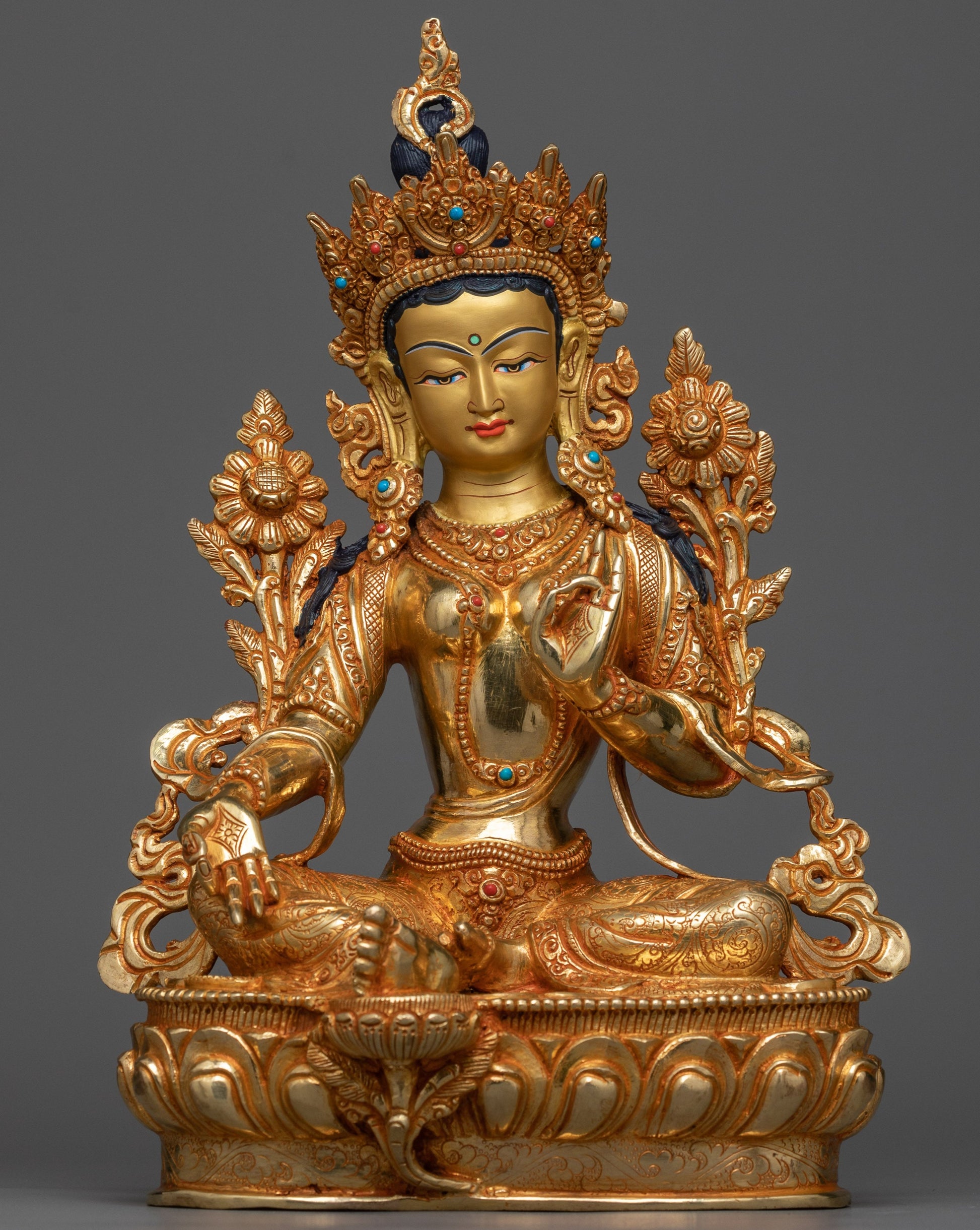 Green Tara Copper Statue