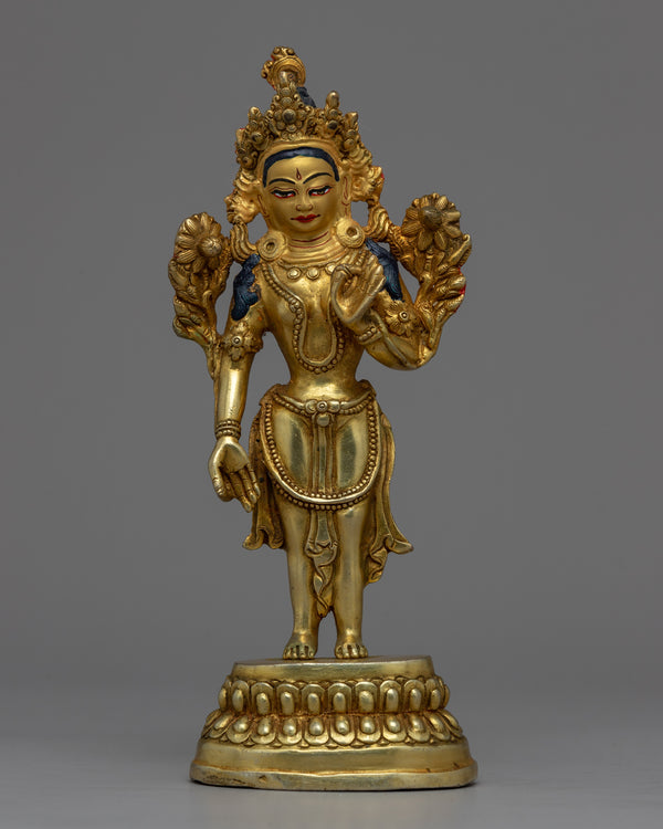 Goddess Standing Green Tara Statue