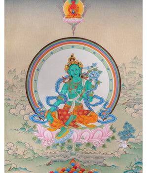 Arya Tara Digital Print | Mother Green Tara Artwork | Buddhist Gift Ideas