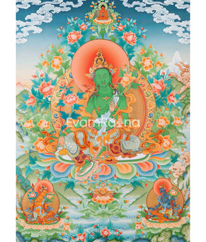 Green Tara Thangka Digital Prints