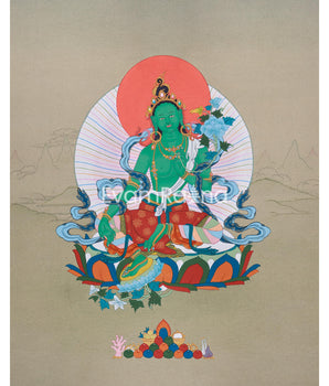 Green Tara Thangka for Practice