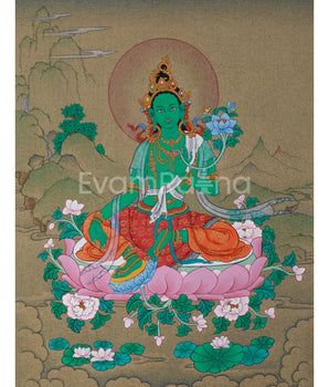 Goddess Arya Tara (Green Tara) Thangka