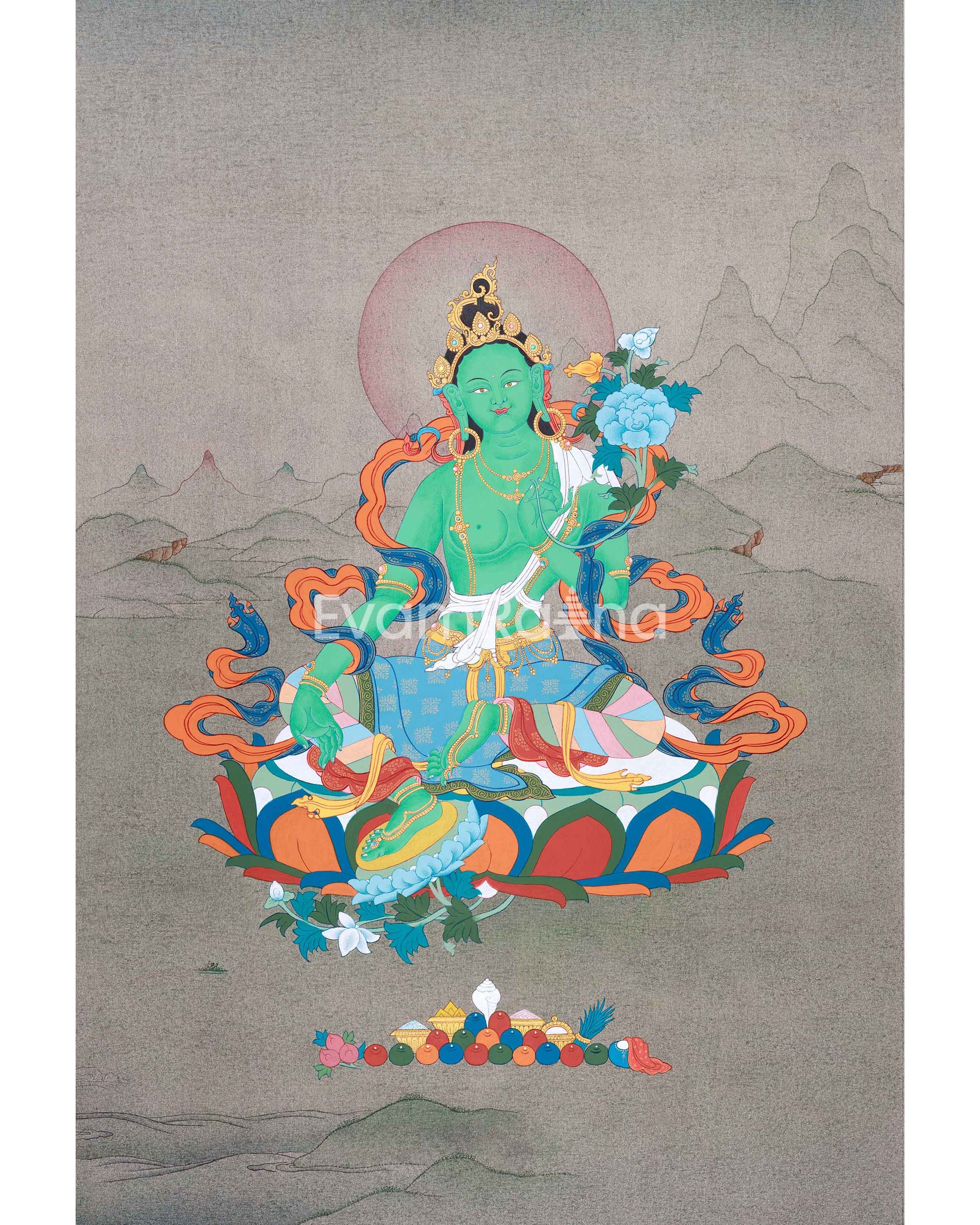 Mother Green Tara Thangka 