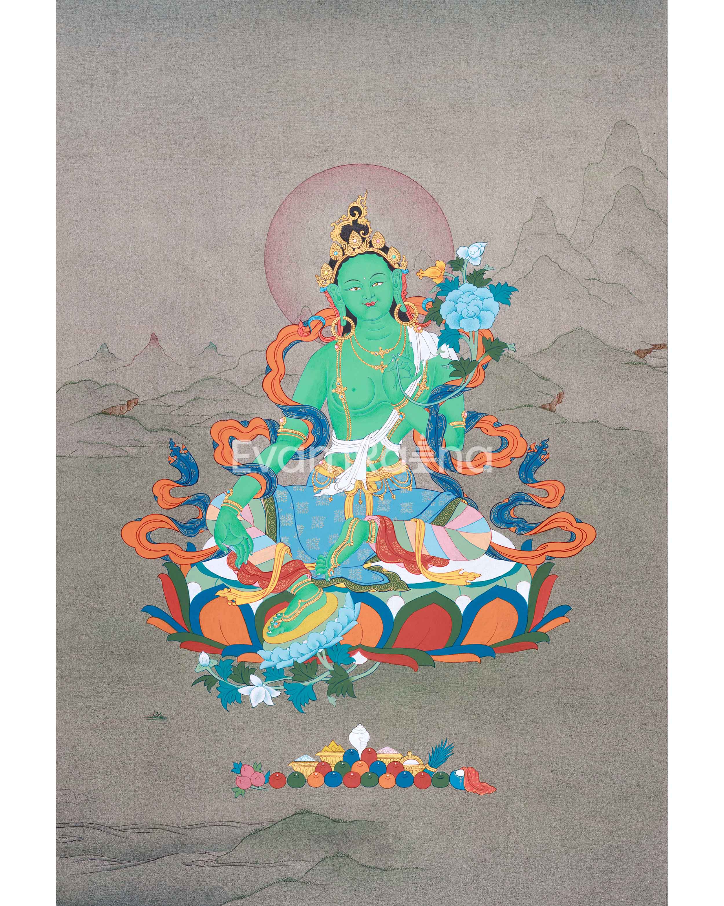 Mother Green Tara Thangka 