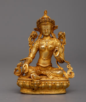 Machine-Made Green Tara Statue