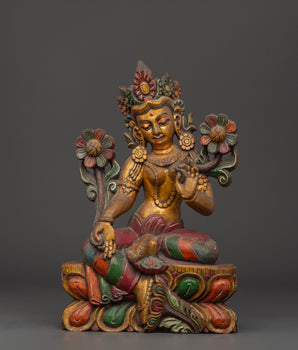 Handcrafted Tibetan Green Tara Statue