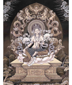 Green Tara Thangka Print| Digital Print | Newari Art