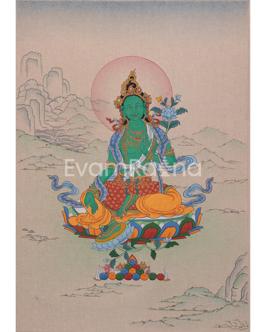 small-green-tara-meditation-artwork-buddhist-goddess-of-compassion-protection