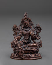 Traditional Green Tara Buddhist Statue | Oxidized Copper Meditation Sculpture