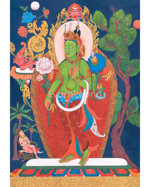 Traditional Arya Tara Thangka Painting