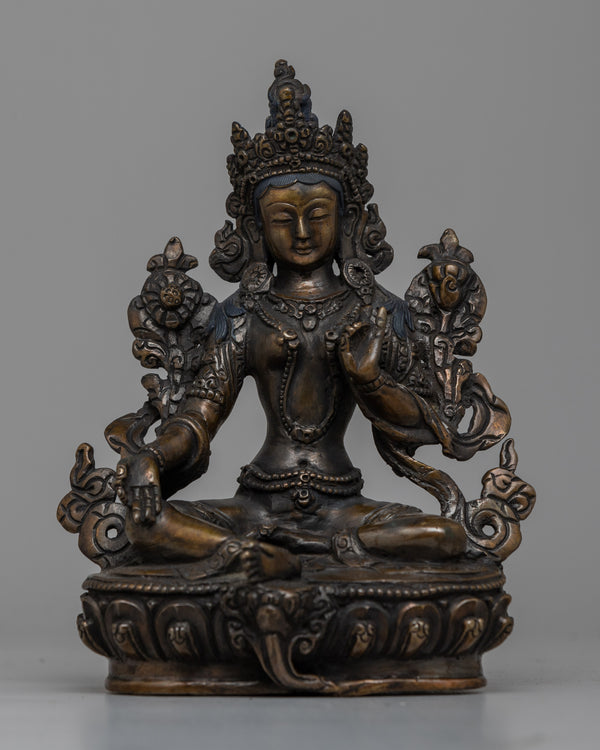 Green Tara Oxidized Statue