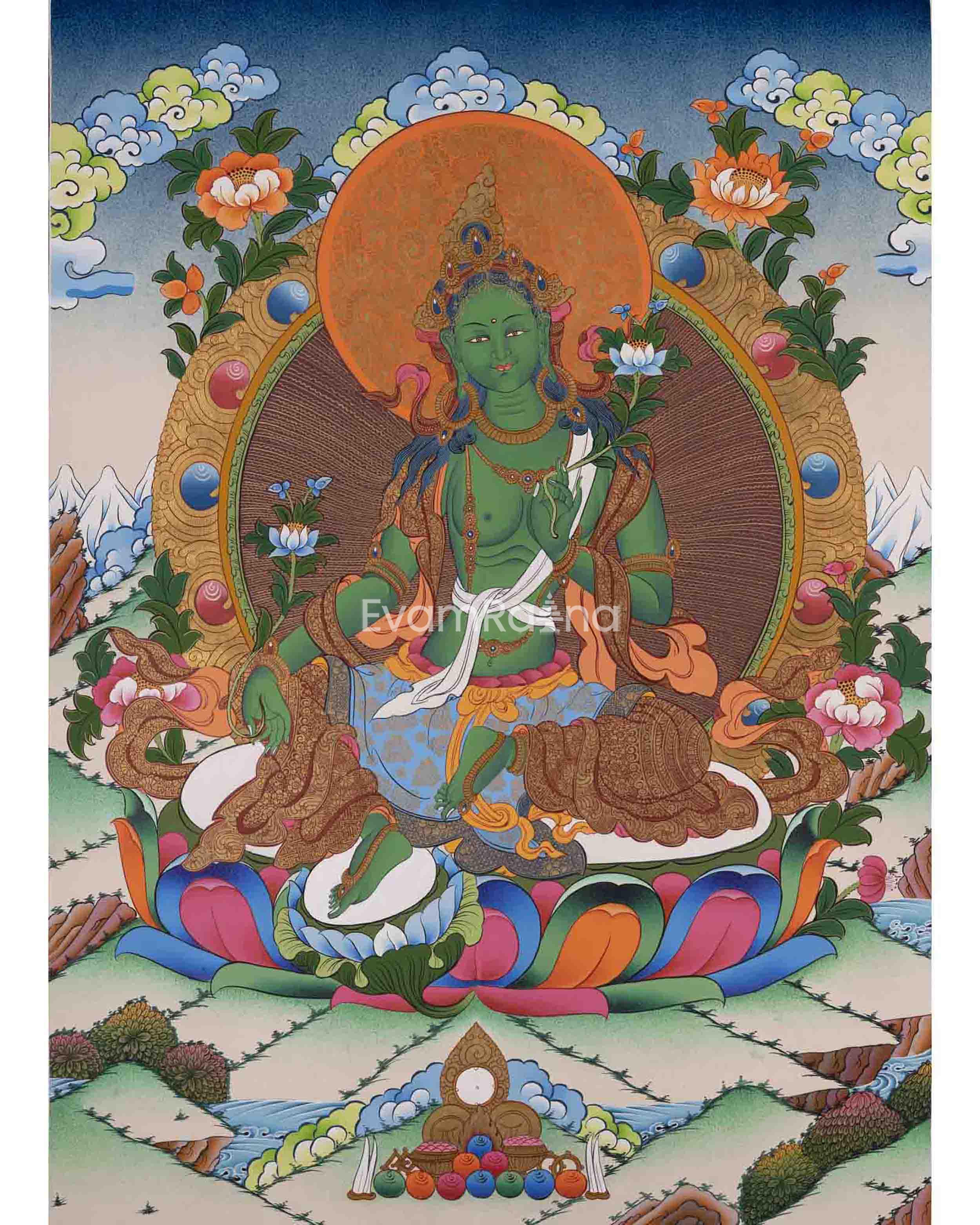 Green Tara Thangka