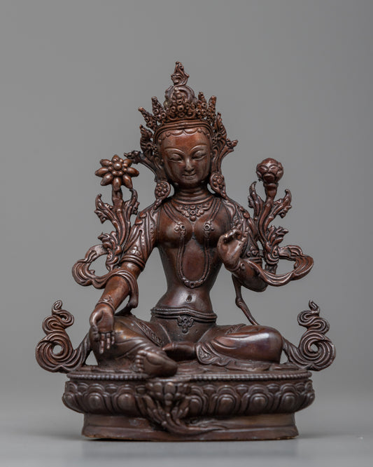 Tibetan Arya Green Tara Statue 