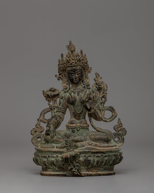 Handmade Green Tara Statue