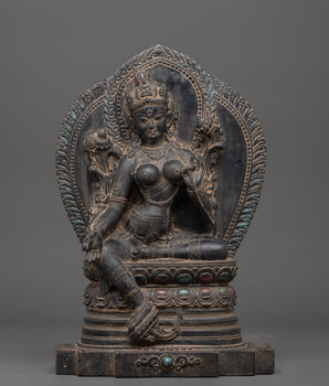 Tibetan Goddess Green Tara Statue | Buddhist Sculpture