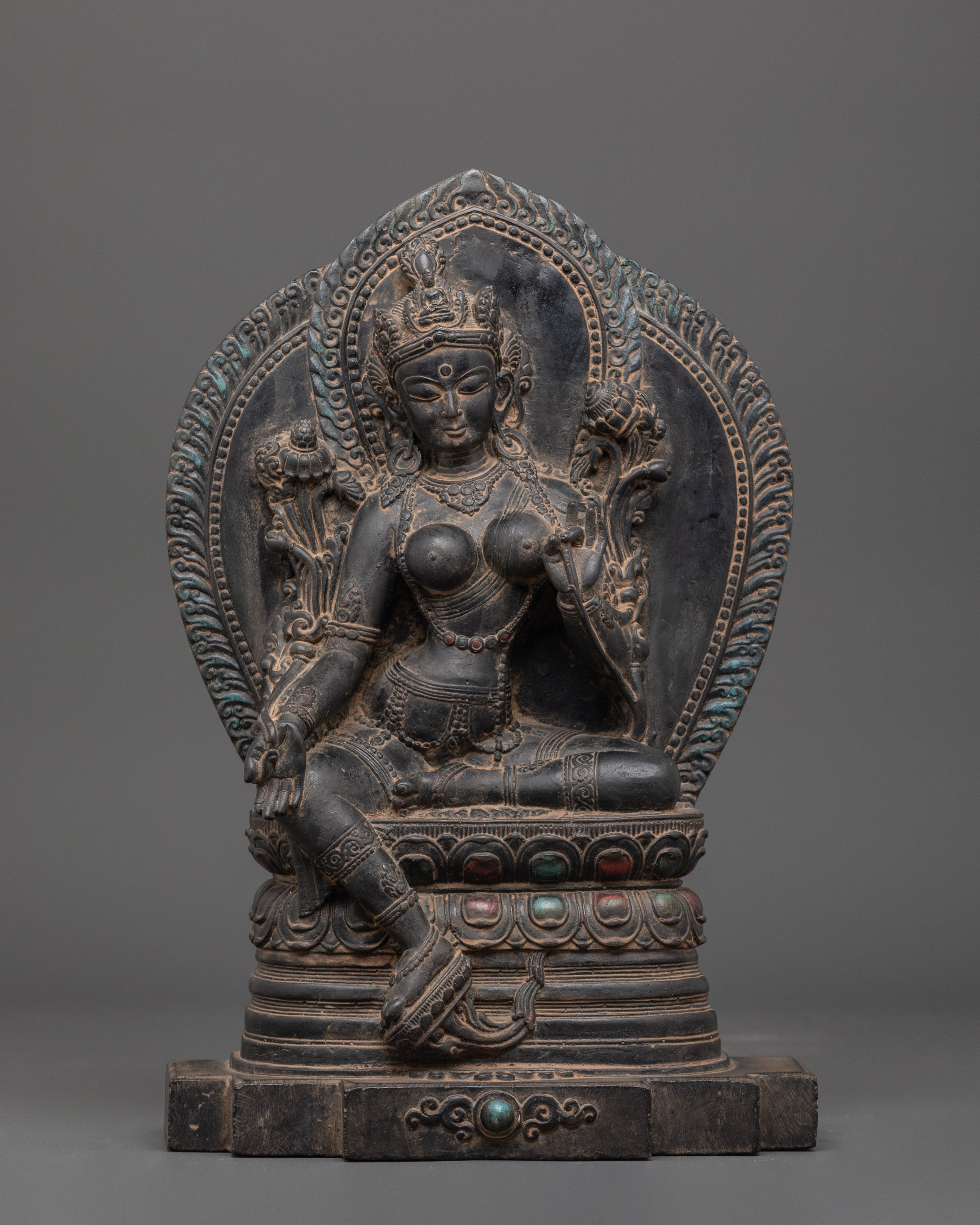 Tibetan Goddess Green Tara Statue | Buddhist Sculpture
