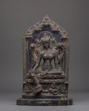 Compassion Deity Green Tara on Throne | Shyama Tara Sculpture