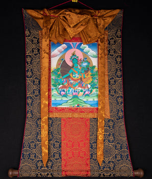green tara with brocade