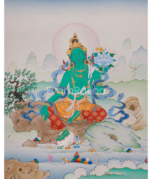 Supreme Mother Green Tara Thangka