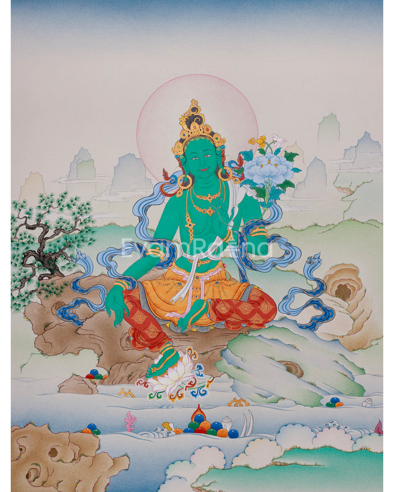 Supreme Mother Green Tara Thangka