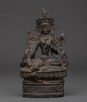 Handcrafted Compassionate Green Tara Figurine for Altar and Decor