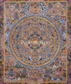 Grey Colored Buddha Mandala