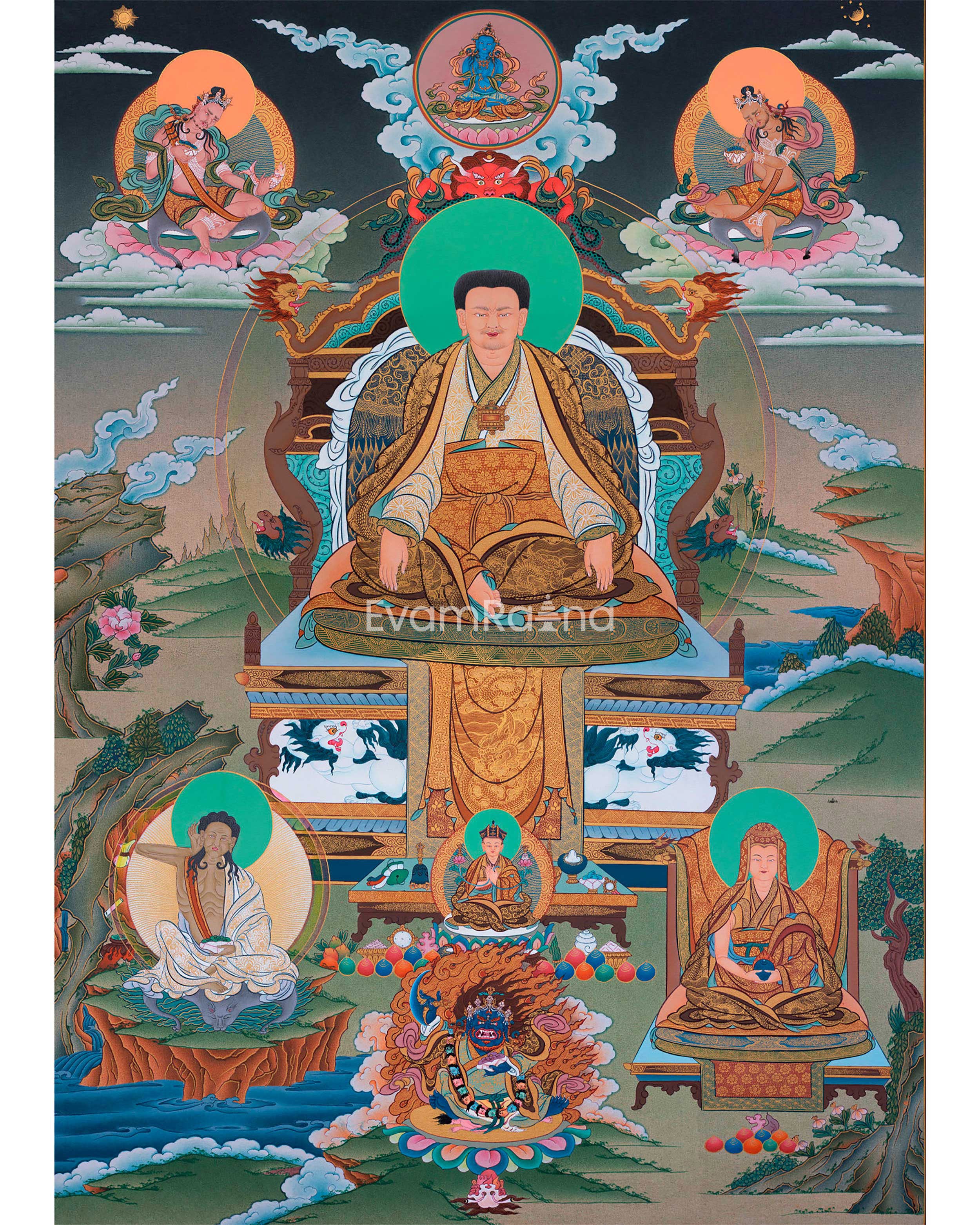 Guru Marpha, Kagyu Masters Thangka Painting, Quality Thangka Print, Ti ...