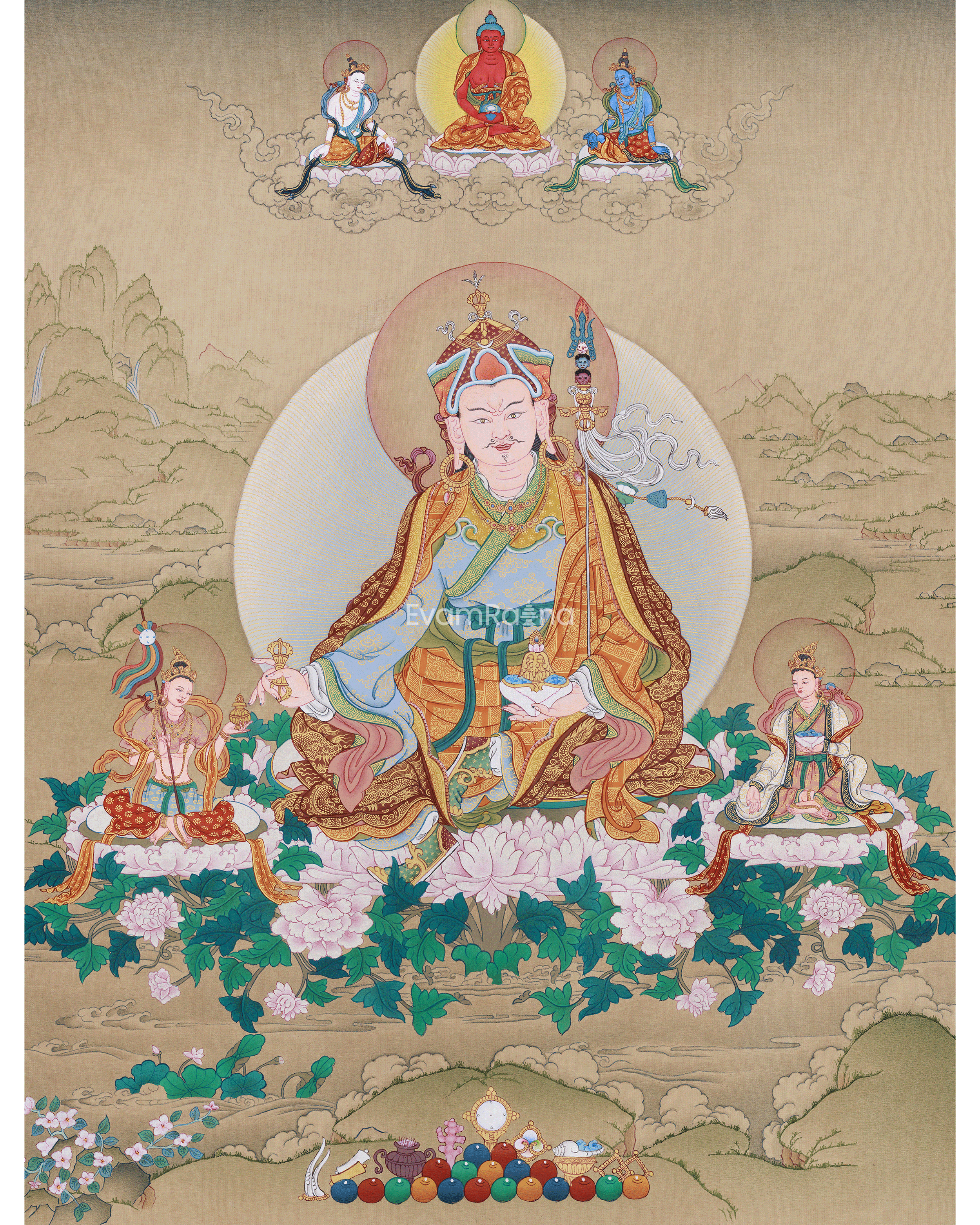 Vajrayana Buddhism Guru Rinpoche Thangka