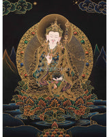 Traditional Peaceful Guru Rinpoche Thangka 