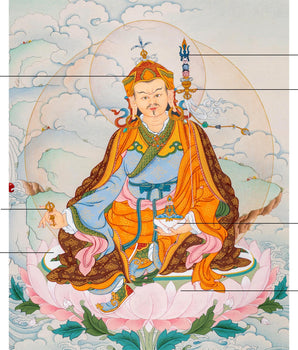 Surreal Lotus master Guru Padmasambhava Thangka