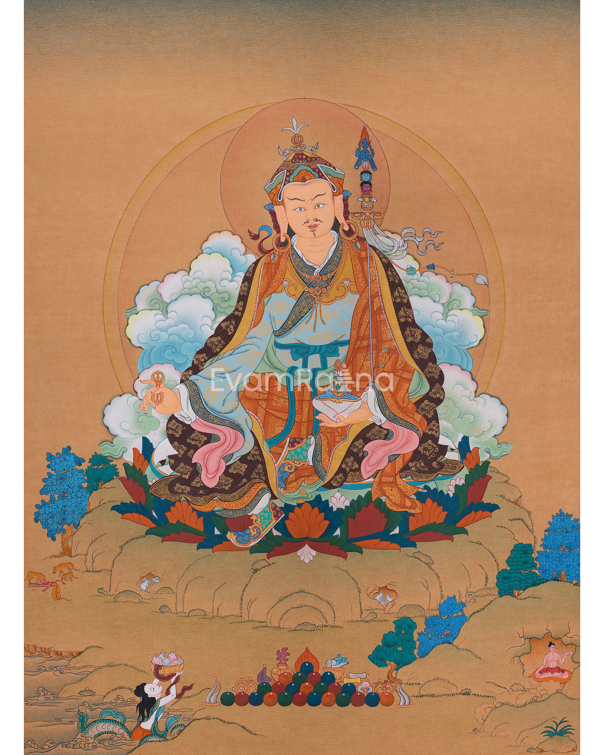 Tantric Guru Padmasambhava Thangka | Sacred Symbol of Wisdom and Transformation