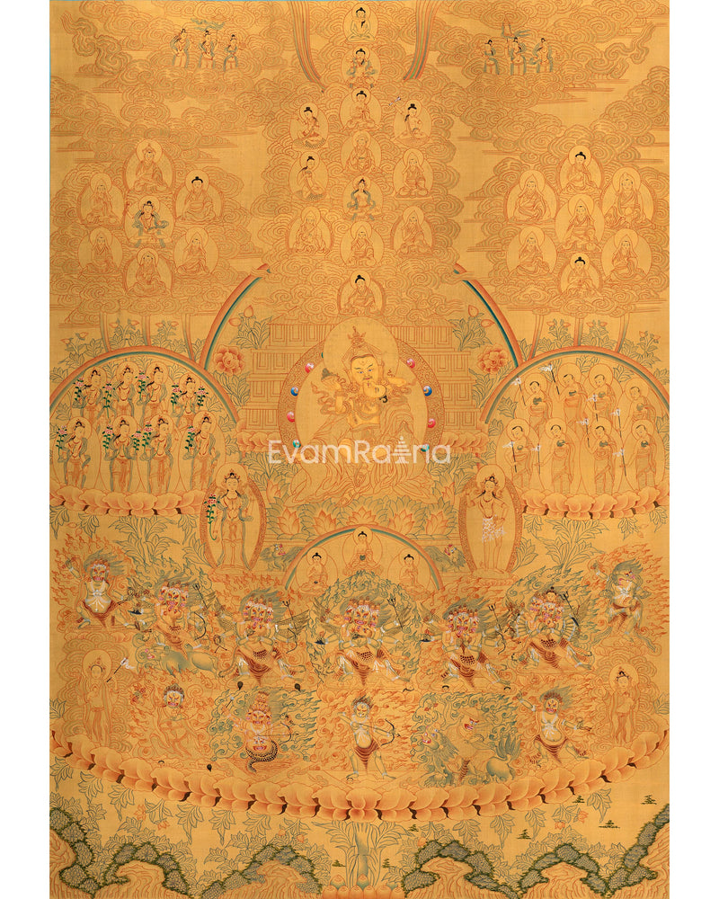 Guru Rinpoche Consort Lineage Tree Thangka Print