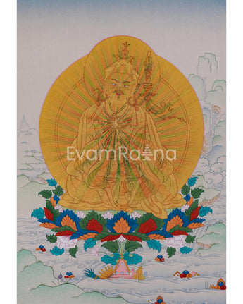 Unique Rainbow Style Guru Rinpoche Painting