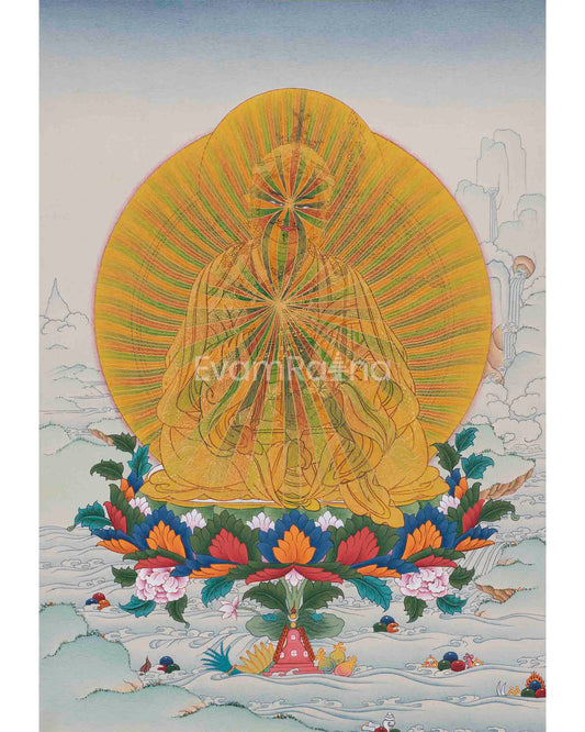 Guru Rinpoche In Rainbow Body, Buddhist Thangka