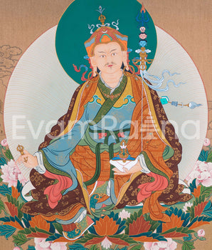 Traditional Padmasambhava Thangka Print | Guru Rinpoche, The Lotus Born Master