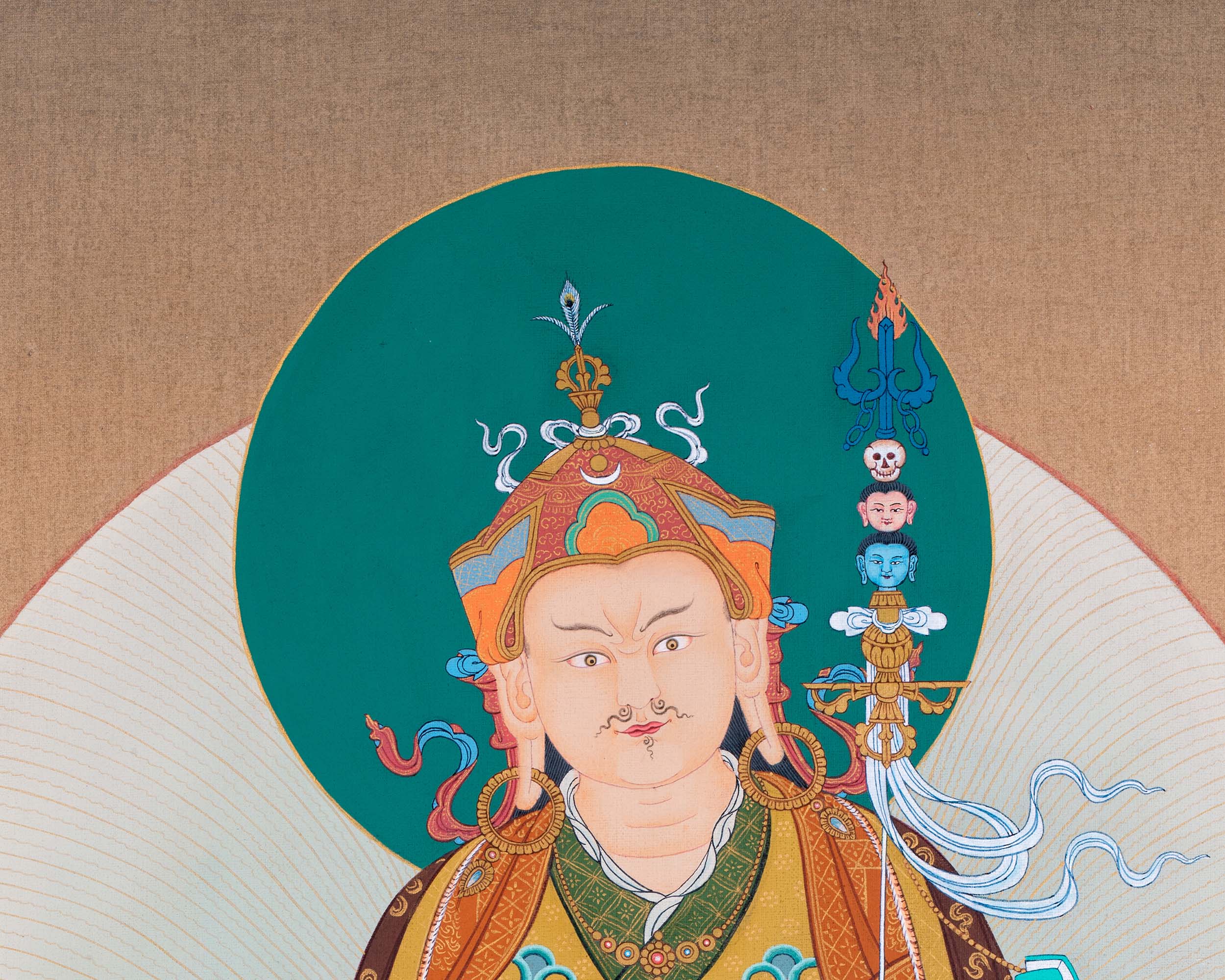 Traditional Padmasambhava Thangka Print | Guru Rinpoche, The Lotus Born Master