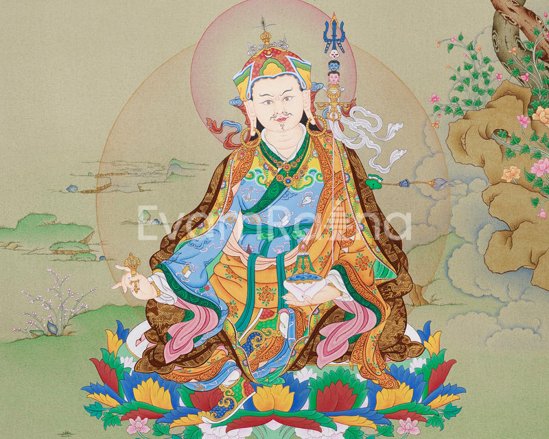 Lotus Vajra Guru Rinpoche | Hand-Painted Sacred Art