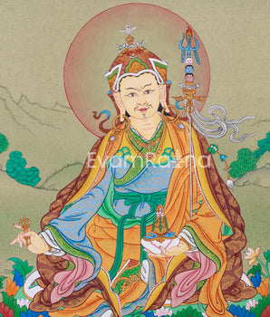 Guru Rinpoche Thangka | Hand-Painted Traditional Tibetan Artwork