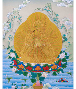 Guru Rinpoche Rainbow Body Thangka, A Mystical Art
