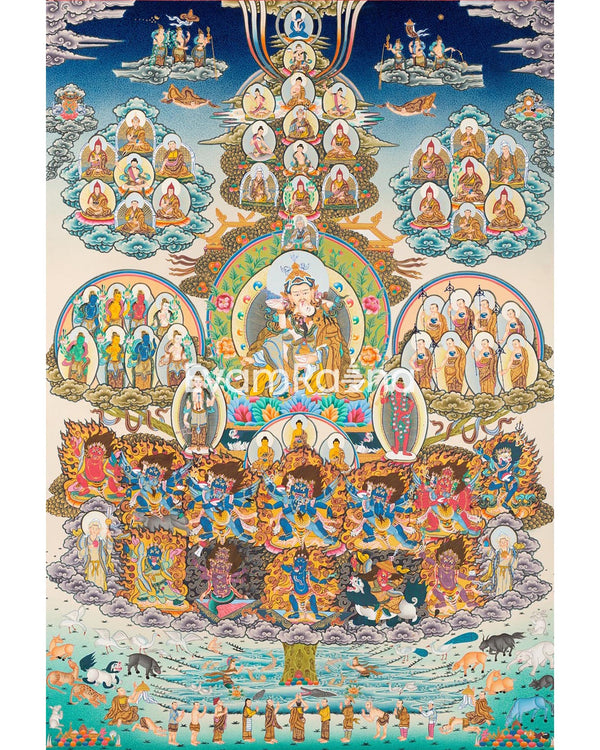 Guru Rinpoche Refuge Tree Thangka 