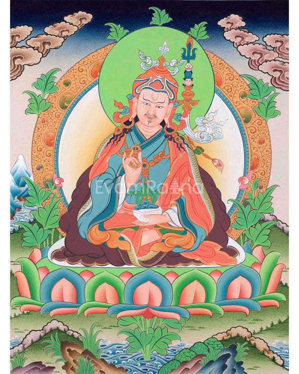 Art Of The Lotus Born Master | Guru Rinpoche Thangka Painting | For Divine Guidance