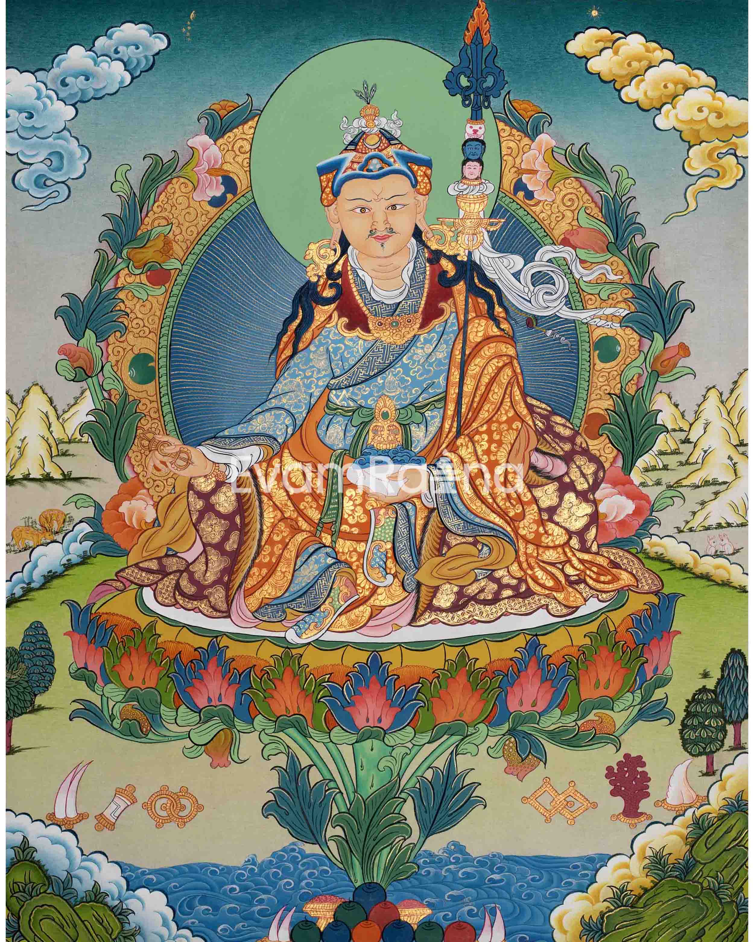 Traditional Hand-Painted Guru Rinpoche