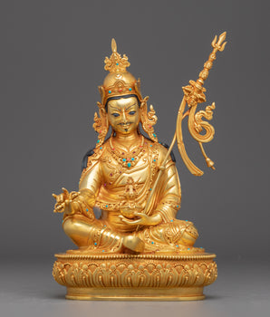 Golden Guru Padmasambhava Statue 