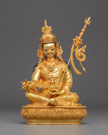 Golden Guru Padmasambhava Statue 