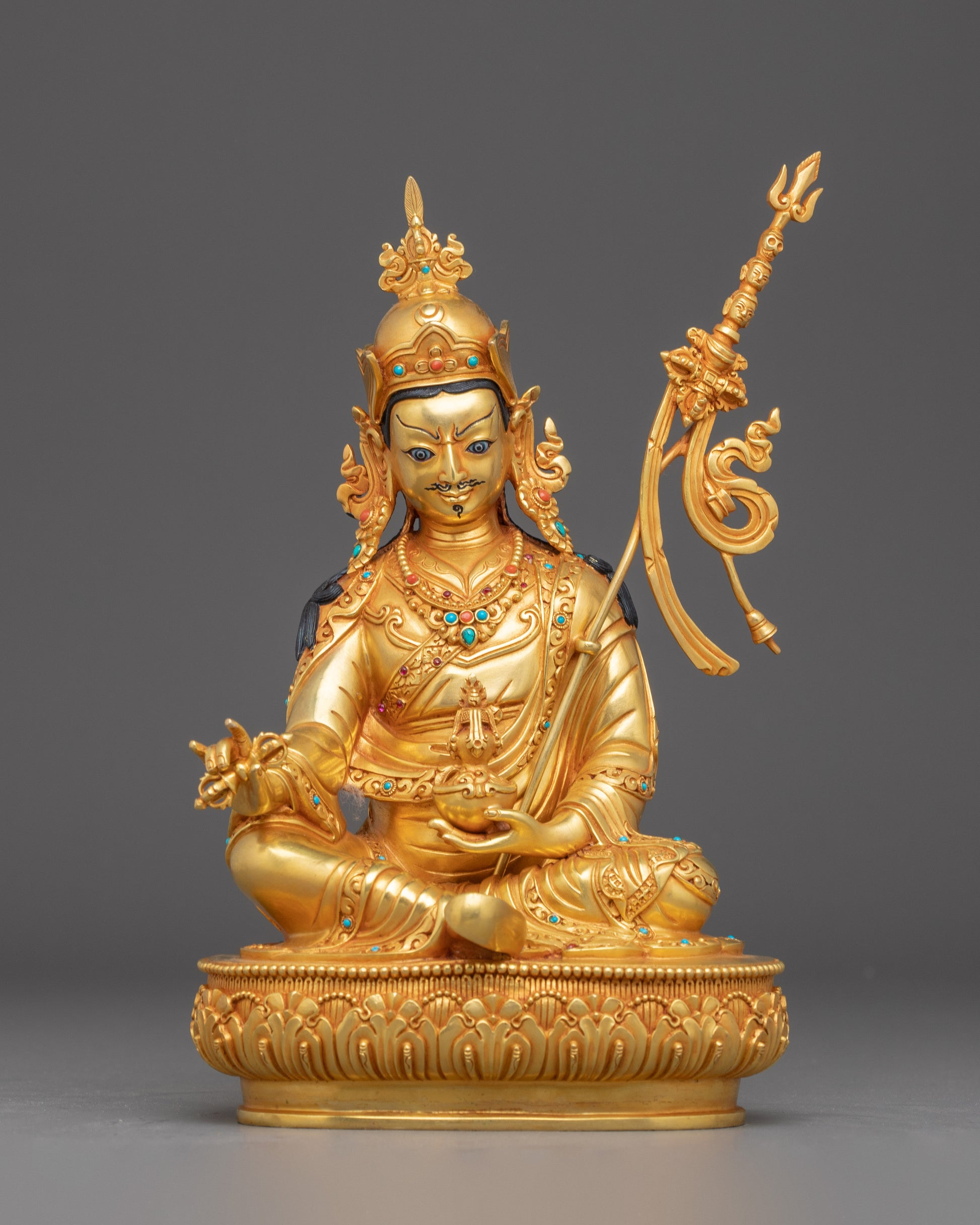 Golden Guru Padmasambhava Statue 