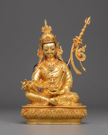 Golden Guru Padmasambhava Statue 