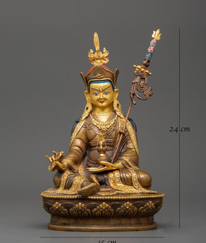 Rinpoche Lotus Born Guru Statue | Gold plated Figurine