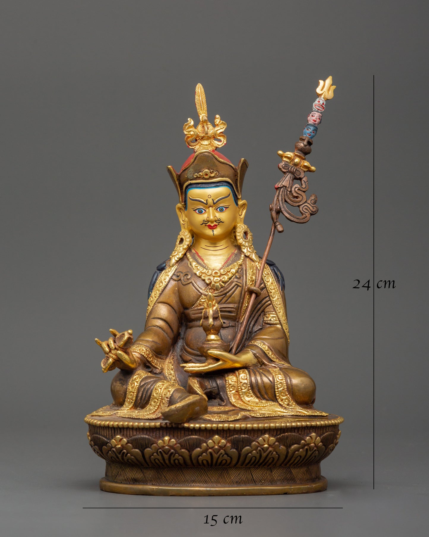 Rinpoche Lotus Born Guru Statue | Gold plated Figurine