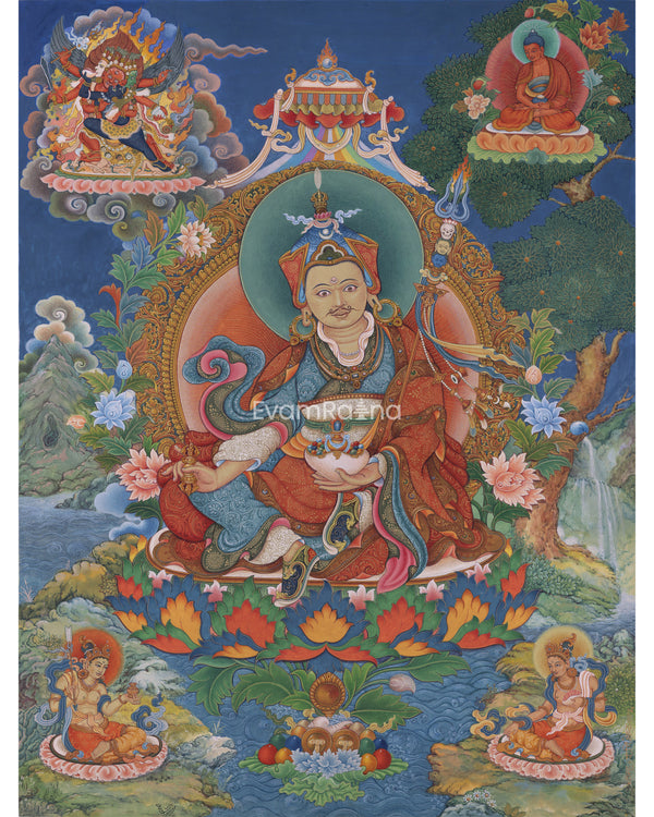 Lotus Born Master Guru Padmasambhava Thangka Print 